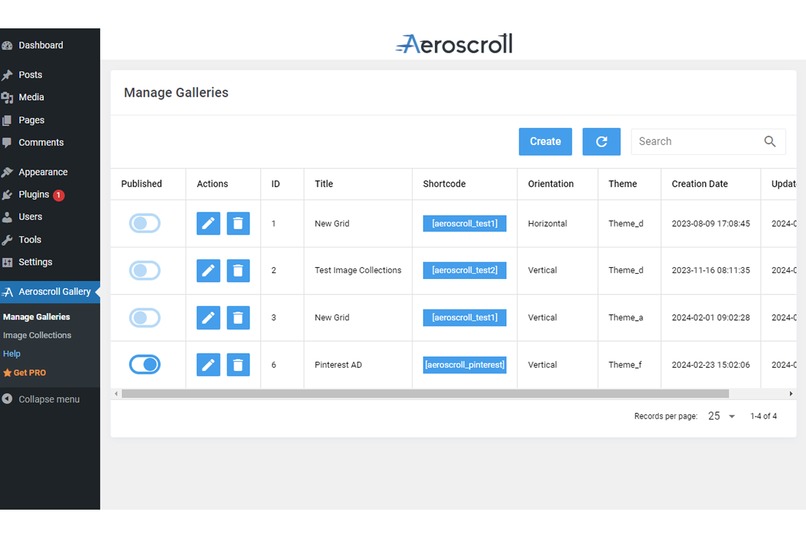 Aeroscroll Gallery Wordpress Plugin – screenshot 6
