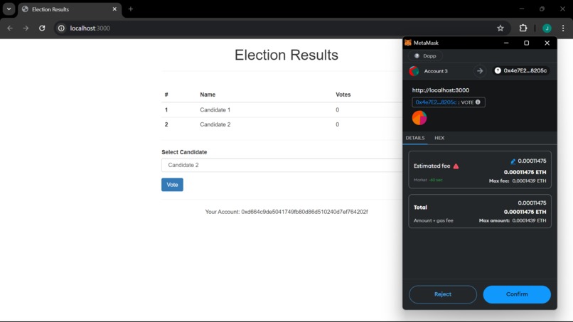 Elections DApp – screenshot 3