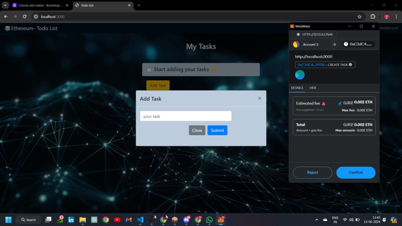 Ethereum- TODO List – screenshot 2