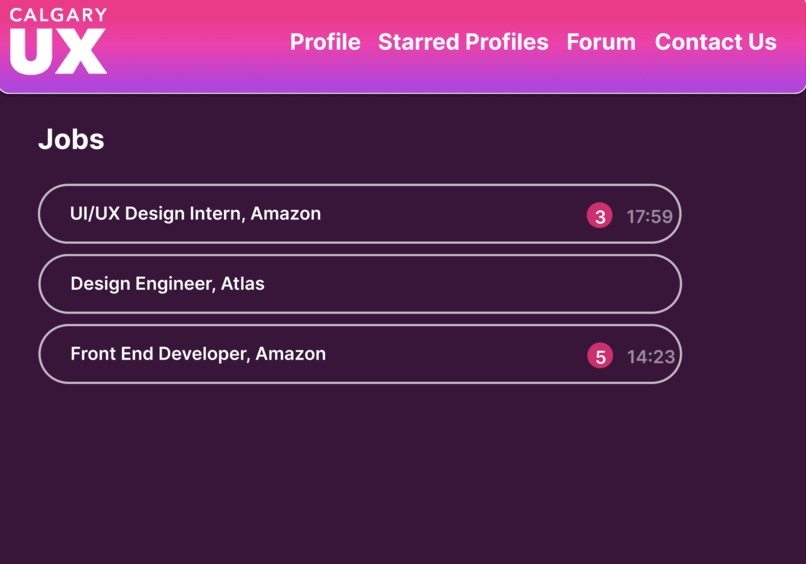 Calgary UX Talent Tracker  – screenshot 2
