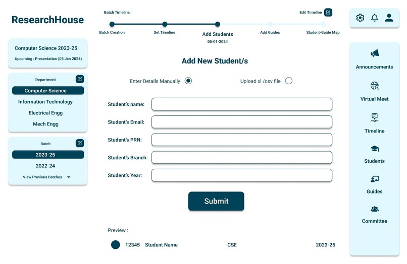 Post Graduation Dissertation Management & Monitoring System – screenshot 3