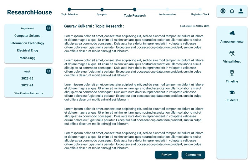 Post Graduation Dissertation Management & Monitoring System – screenshot 7