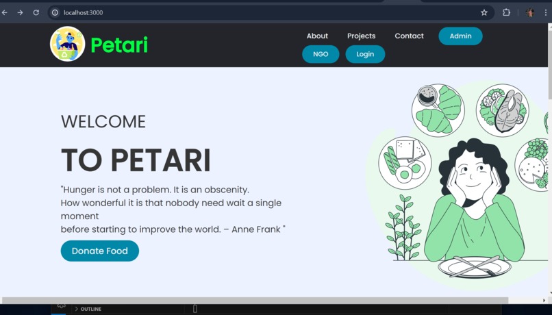 Petari (Food Donation WebApp) – screenshot 1