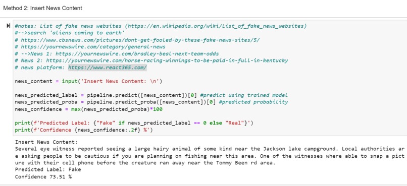 Fake News Detection – screenshot 4