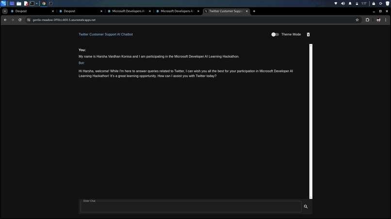 Twitter Customer Support AI Chatbot – screenshot 1