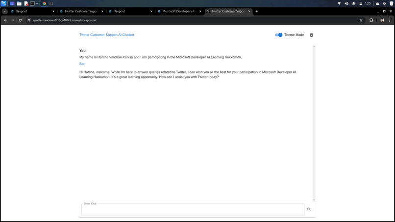 Twitter Customer Support AI Chatbot – screenshot 3