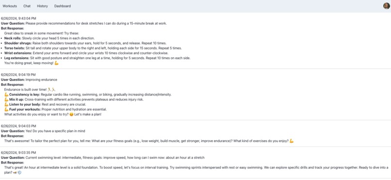 Office Workout Application – screenshot 5
