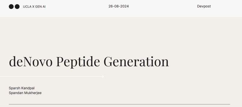 de Novo Peptide Generation – screenshot 1