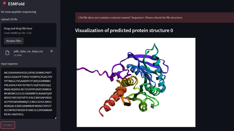 de Novo Peptide Generation – screenshot 2