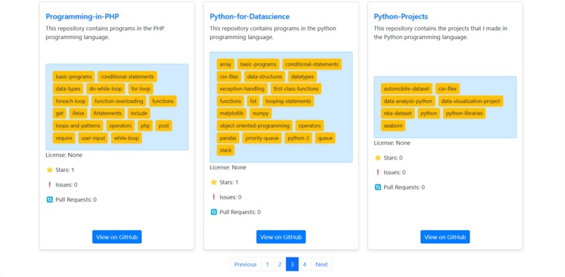 GitHub-Repository-Lister – screenshot 2