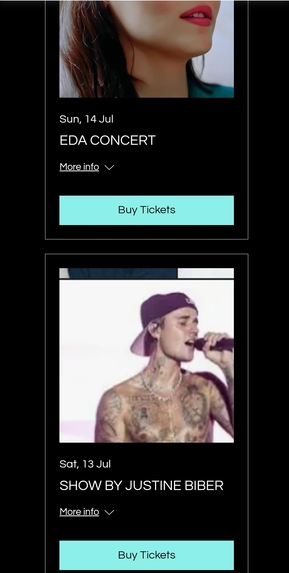 Music event management  – screenshot 1