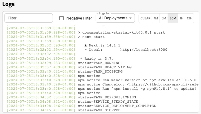 Defang: NextJS app Deployment – screenshot 1