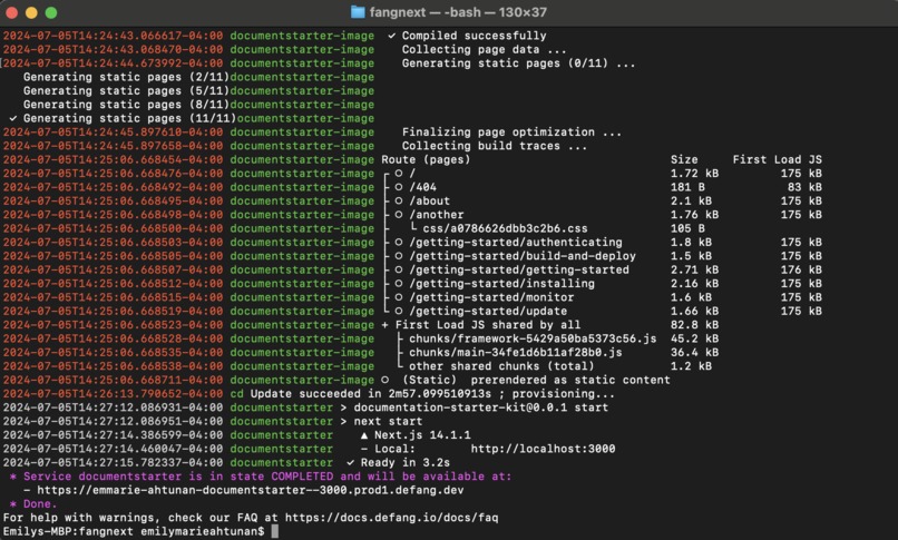 Defang: NextJS app Deployment – screenshot 2