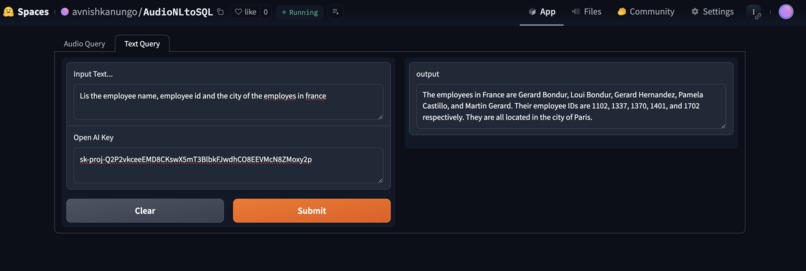 AudioNLToSQL – screenshot 1