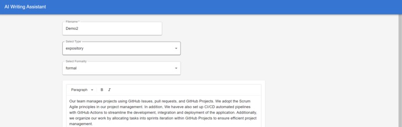 GenAI Writing Assistant – screenshot 1
