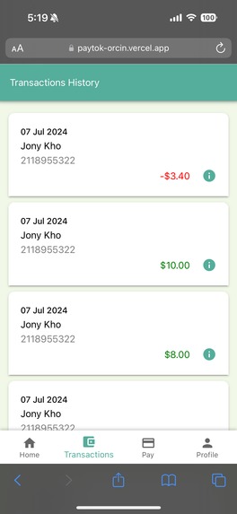 PayTok – screenshot 2