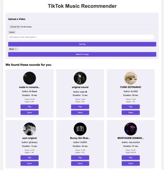 Tiktok music recommender – screenshot 2