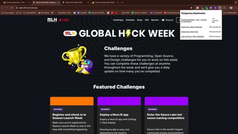 Temporary Bookmark Chrome Extension – screenshot 1