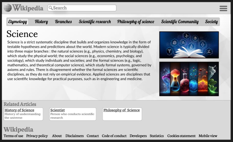 Wikipedia Re-Design – screenshot 1