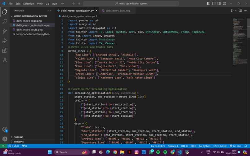 DELHI METRO OPTIMIZATION SYSTEM – screenshot 5