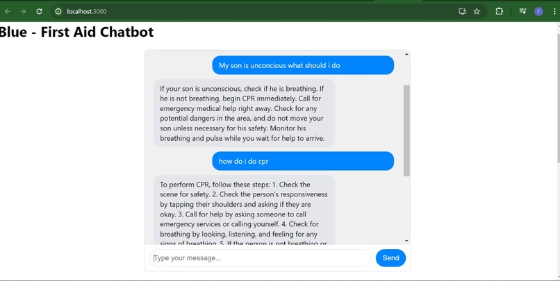 Blue-First Aid Chatbot – screenshot 1