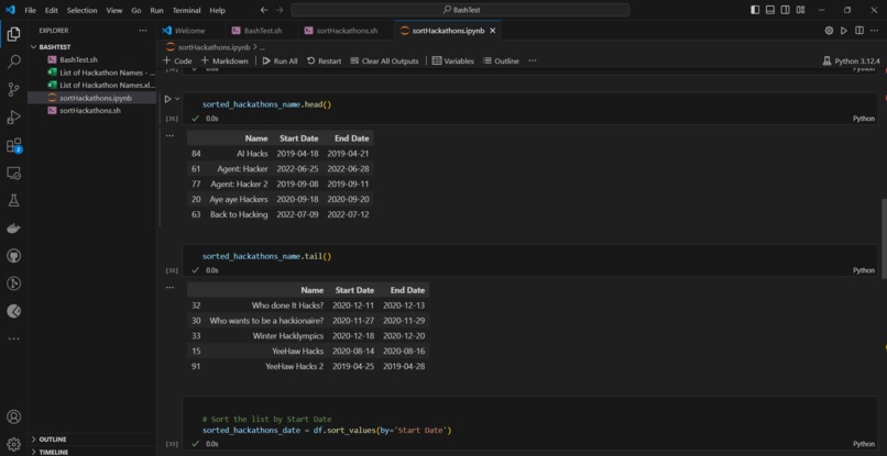 Sort a list – screenshot 1