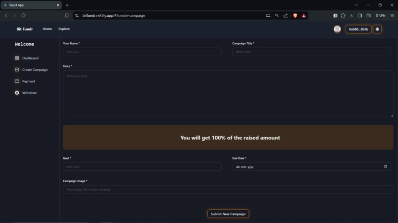 Rootstock FundHub: Decentralized Crowdfunding Platform – screenshot 3