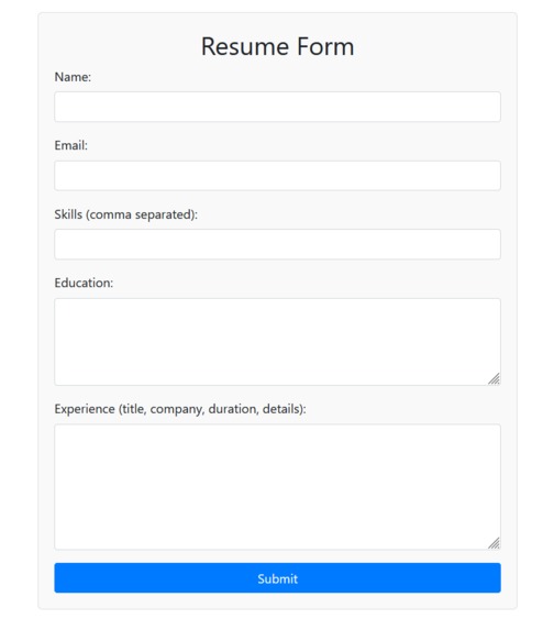 Resume created – screenshot 1