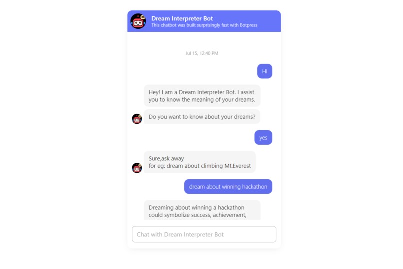 Dream Interpreter Bot – screenshot 1