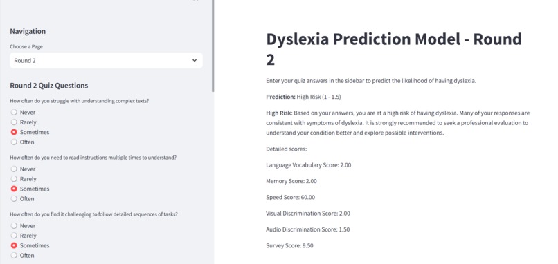 Dyslexia Risk Assessment Tool – screenshot 3
