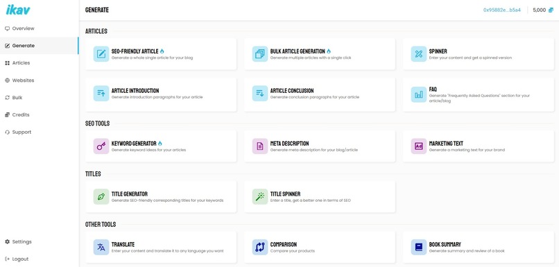 ikav.net - AI Article Generation on Web3 – screenshot 4
