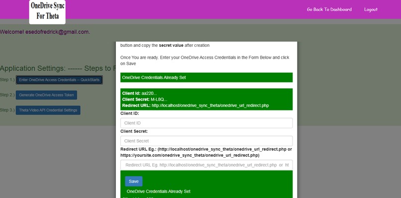 Amazon S3 and OneDrive Video Sync For Theta  – screenshot 2