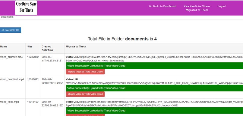 Amazon S3 and OneDrive Video Sync For Theta  – screenshot 5