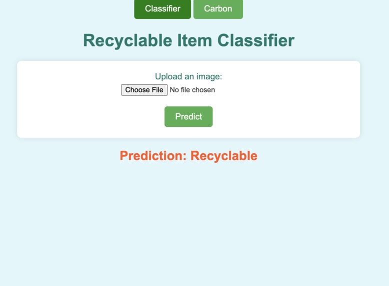 Recyclable Item Classifier – screenshot 1