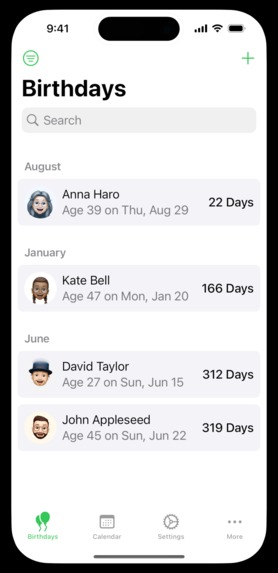 Birthdays – screenshot 1