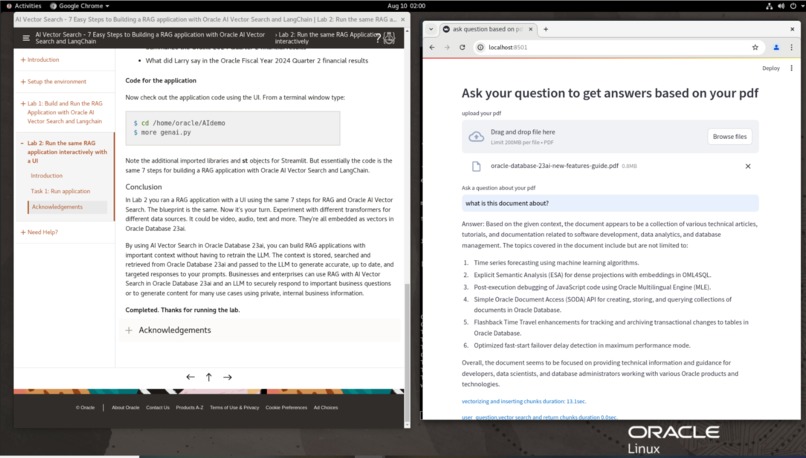 Create a RAG app – screenshot 2