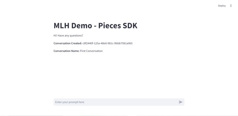 Chatbot App with Pieces – screenshot 1