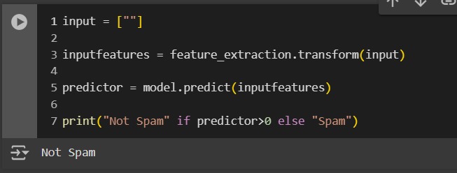 Spam Detection – screenshot 2