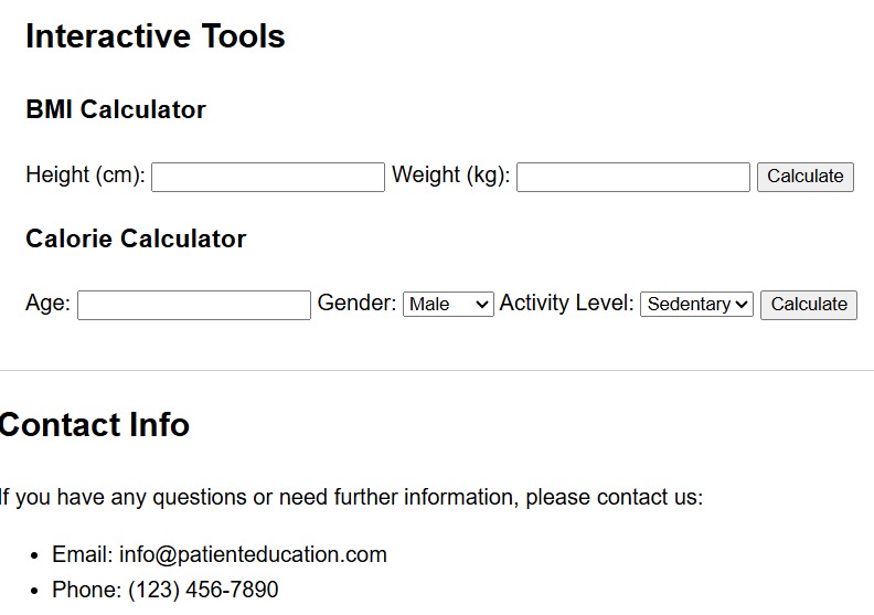 Patient Education – screenshot 2