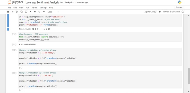 Leverage Sentiment Analysis – screenshot 1