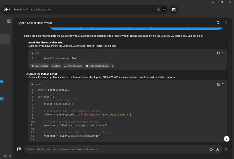 Hello World App - Pieces – screenshot 2