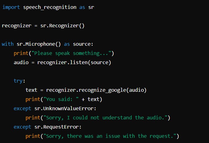Speech to text – screenshot 1