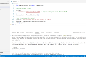 Hello World Using Pieces