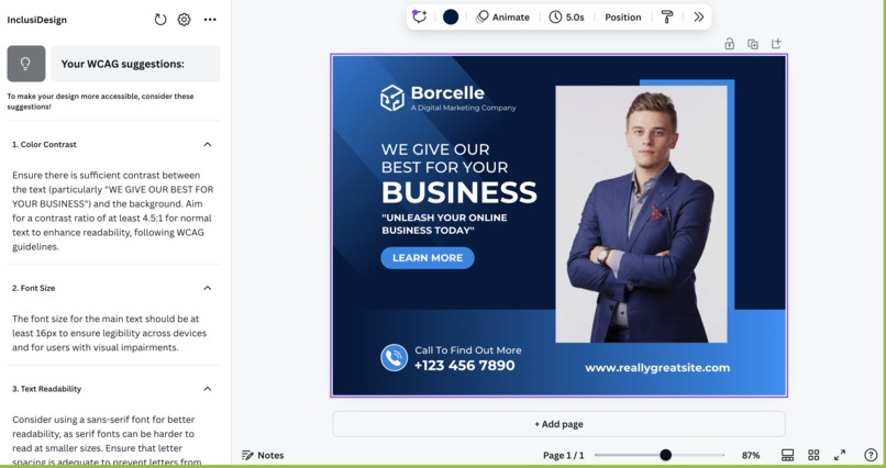 InclusiDesign – screenshot 2