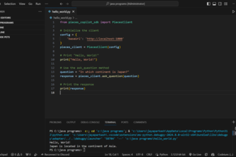 Hello World Using Pieces