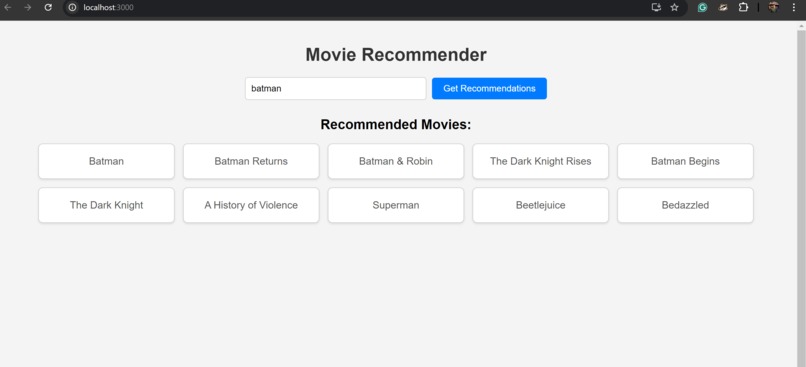 MLH Movie Recommender  – screenshot 2