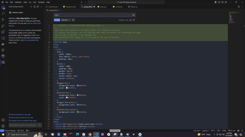 Use GitHub Copilot to complete any of this week's challenges – screenshot 1