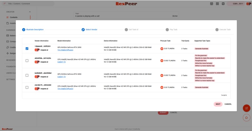 ResPeer: P2P Content Publishing Application on Linera – screenshot 5
