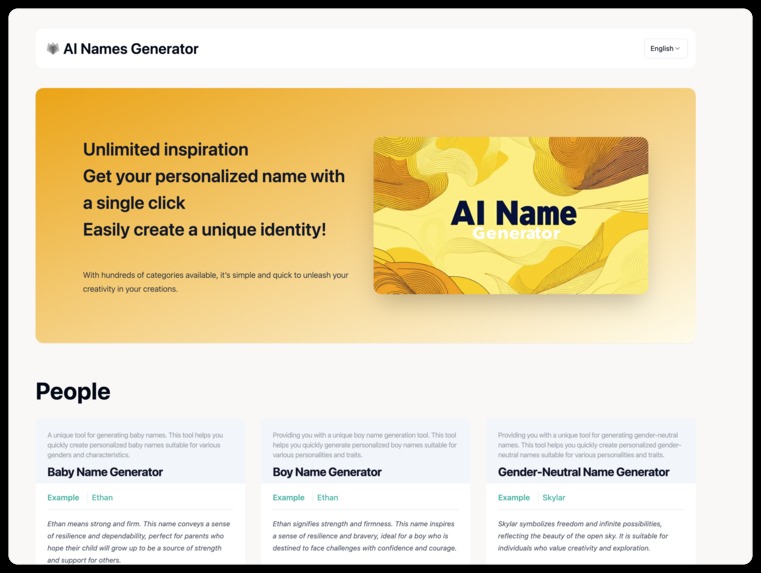 AI Name Generators – screenshot 1