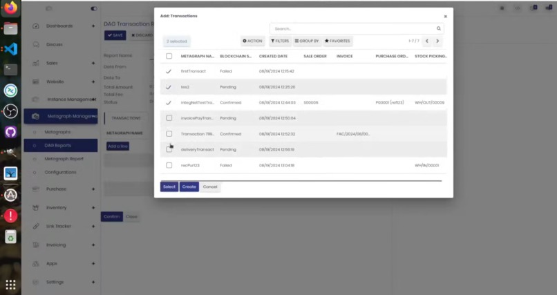 Constellation Metagraph Integration in Odoo ERP – screenshot 7